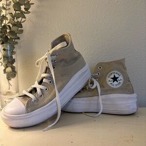 Gently worn high top platform converse
